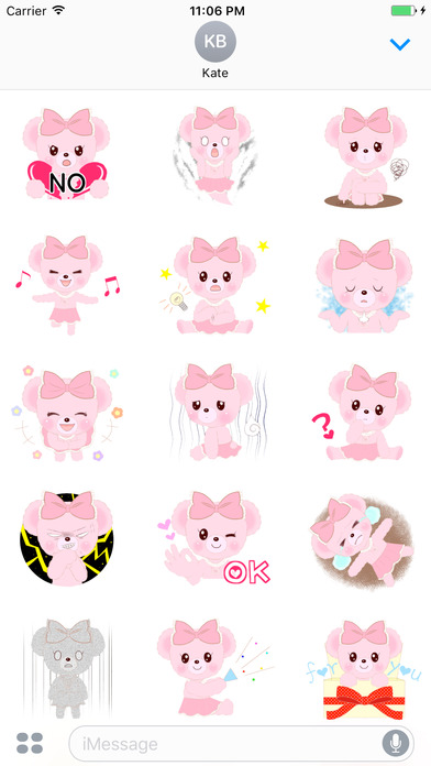 Mint The baby Girl Pink Bear Sticker screenshot 2