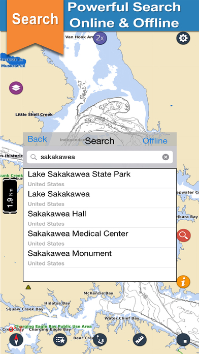 Lake Sakakawea offline nautical chart for boaters screenshot 4