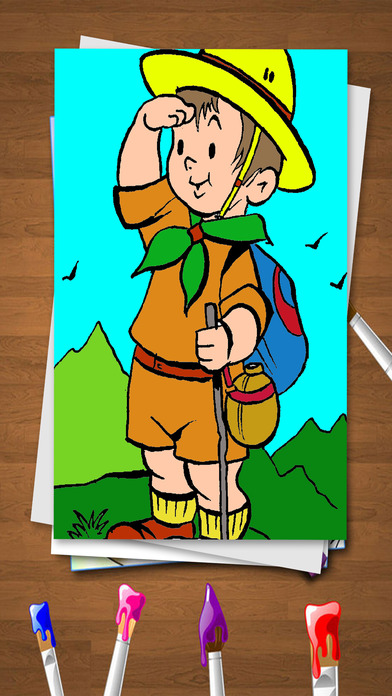 Junior Scouts Game For Coloring Page Educational screenshot 2