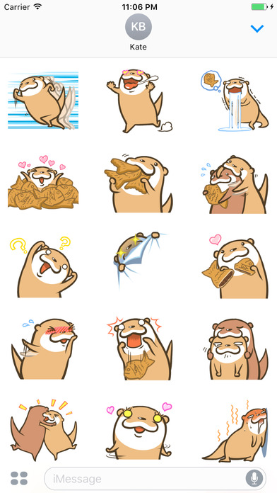 Lovely Otter Couple Stickers Vol 3 screenshot 2