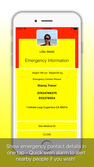 Emergency-ICE: Medical ID, Alarm, SMS, Location screenshot 2