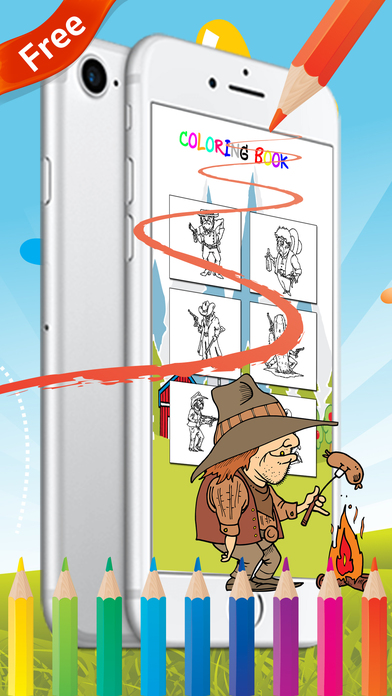 Cowboy coloring book free for kids toddlers screenshot 2