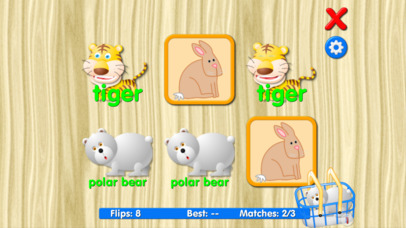 Animals matching memory game for kids screenshot 2