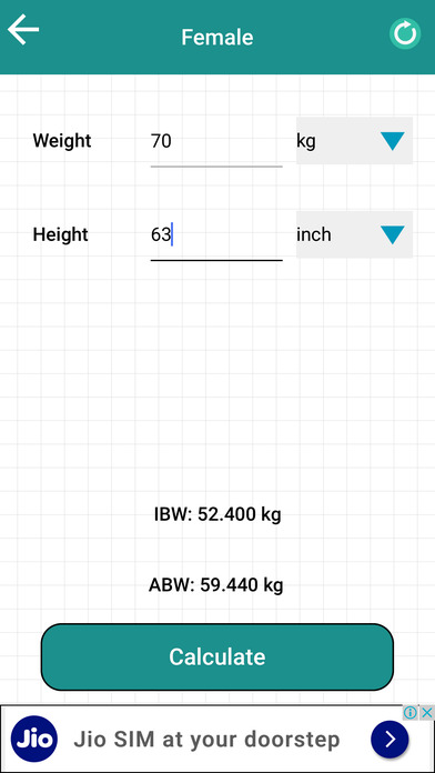 Ideal Body Weight Calculation screenshot 4