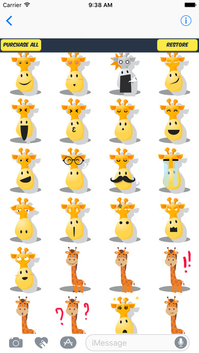 Giraffe Stickers - Cute Giraffe Emoji Set screenshot 3