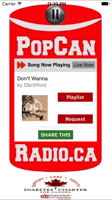 PopCanRadio.ca screenshot 2