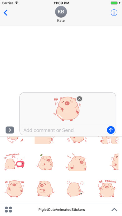 Piglet Cute Animated Stickers screenshot 2