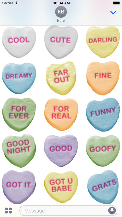 Candy Hearts Stickers #1 for iMessage screenshot 2