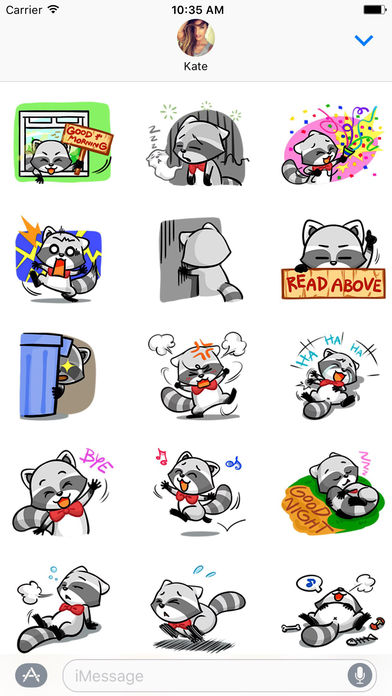 Little Cutie Raccoon Stickers screenshot 2