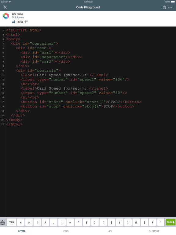 Screenshots of Learn HTML for iPad