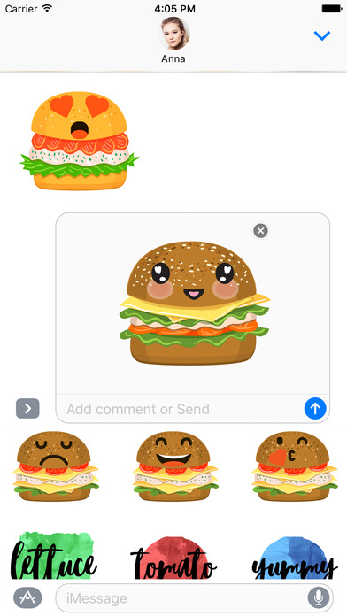 Kawaii Burger - Cute Hamburger Stickers screenshot 3