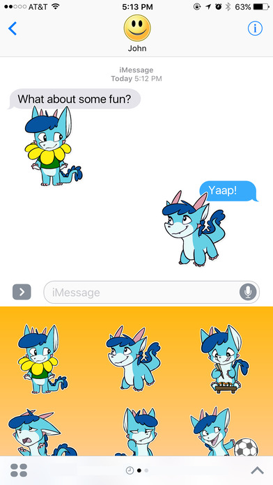 Blue Little Dragon Stickers screenshot 2