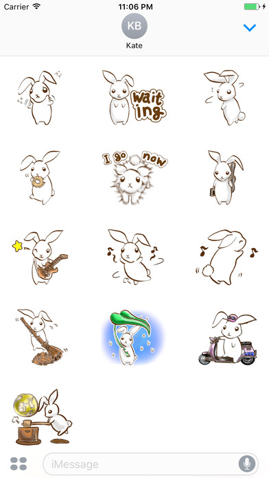 Bailey The Sporty White Bunny Stickers screenshot 3