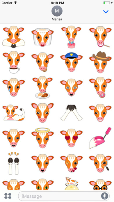 Orange White Cow Mascot Stickers screenshot 4