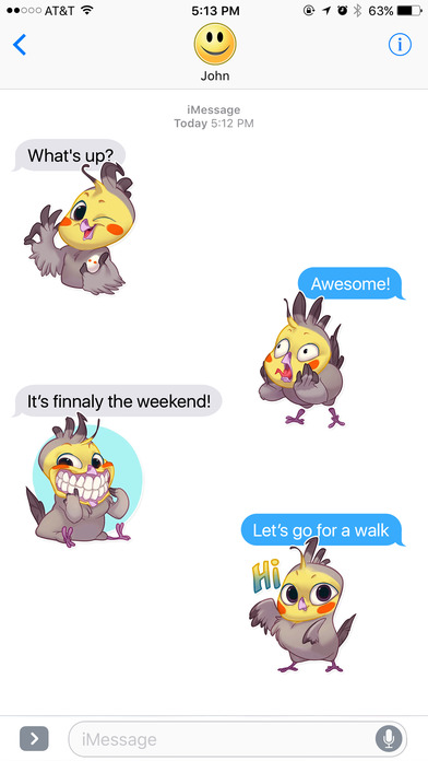 Colored Funny Bird Stickers screenshot 3