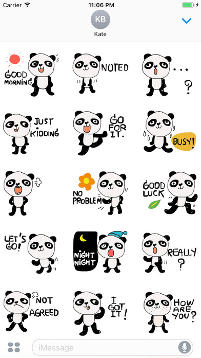 Baby Panda Daily Life English Sticker screenshot 2