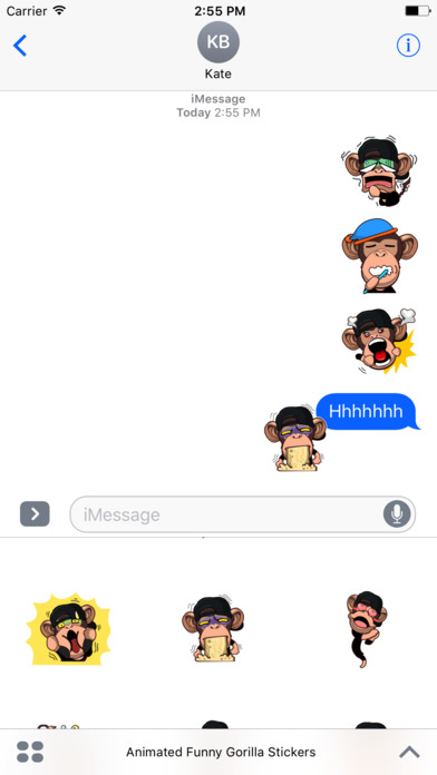 Animated Funny Gorilla Stickers For iMessage screenshot 4