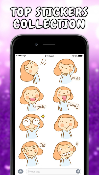 Doodle Girl Stickers screenshot 2
