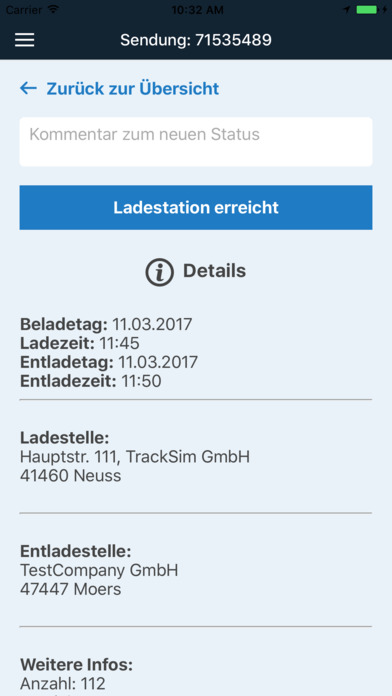 TrackSim Logistik App screenshot 3