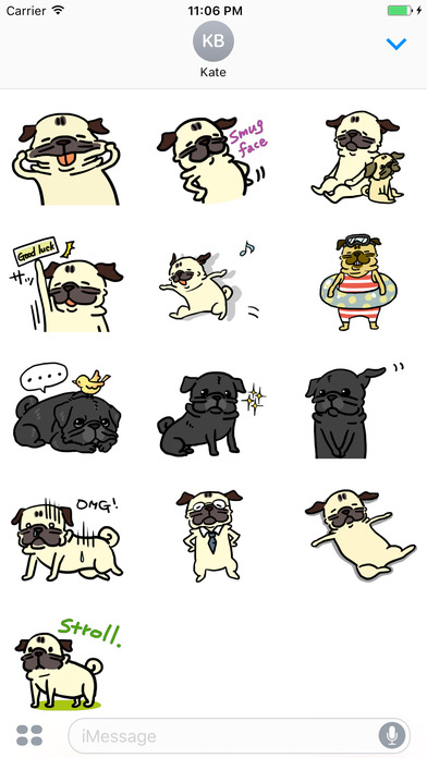 Simply Pugs Stickers for iMessage screenshot 3