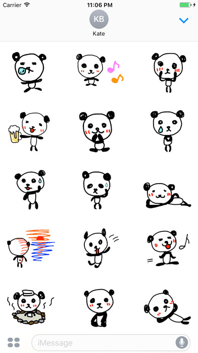Ozzy the panda greetings stickers screenshot 2