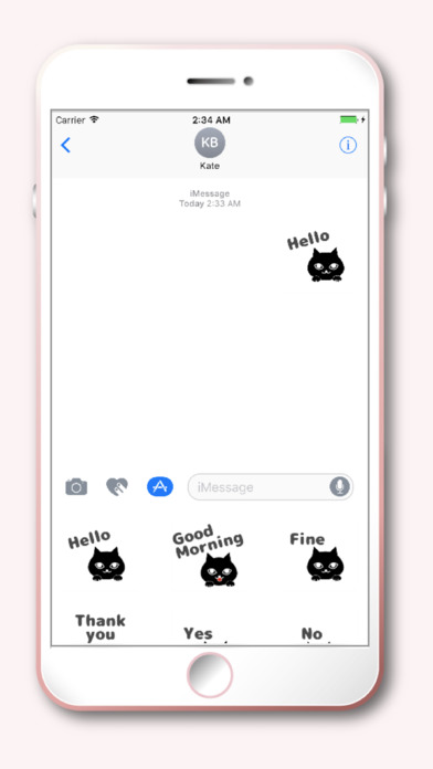 Blackcat Moji Kawaii emoji screenshot 3