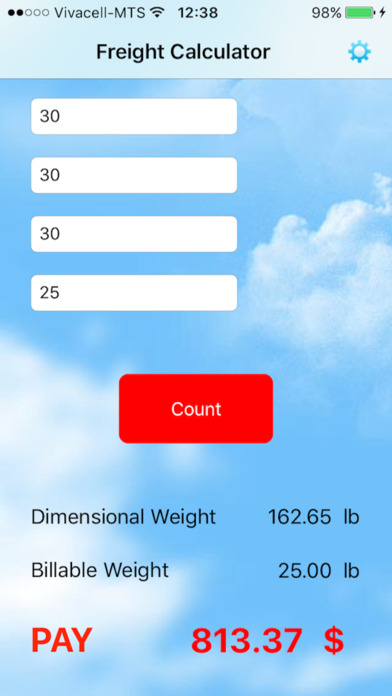GES Air Freight Calculator screenshot 2