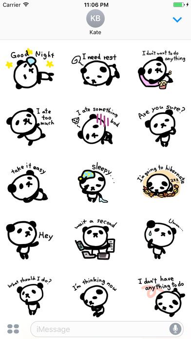 Eddie the cute panda in daily life stickers screenshot 2