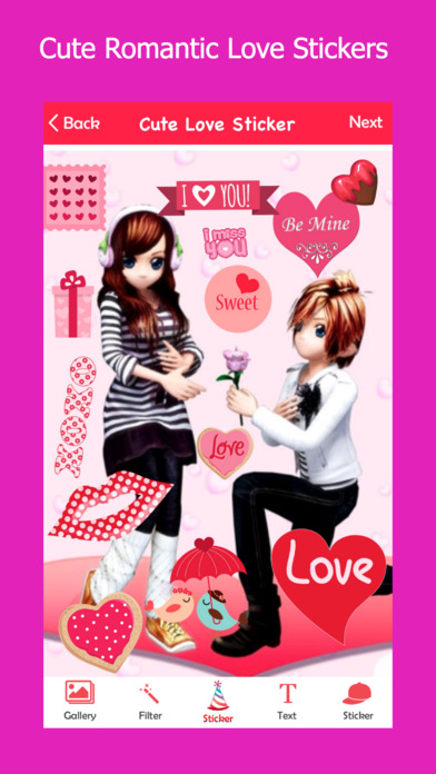 Cute Romantic Love Stickers screenshot 2