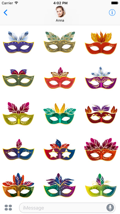 Glamorous Carnival Masks for iMessage screenshot 3