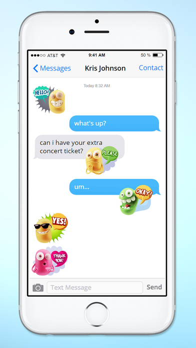 Silly 3D Monster Emojis With Words Sticker Pack screenshot 2