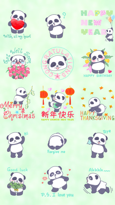 Panda Boo Cartoon Stickers screenshot 2