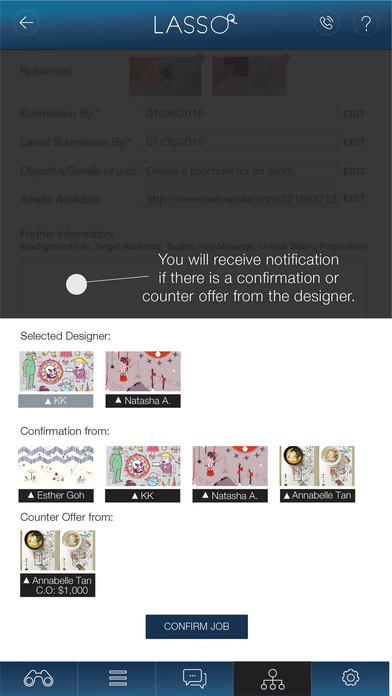 Lasso - freelance design portal screenshot 2