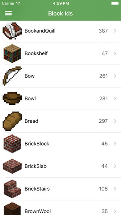 Block ids & maps High Quality for minecraft pe screenshot 2