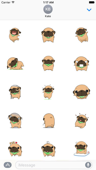 Cute Puppy Pug Stickers screenshot 2