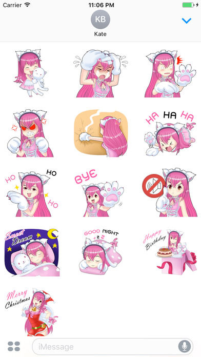 Rina Kawaii Cat Girl Stickers screenshot 3