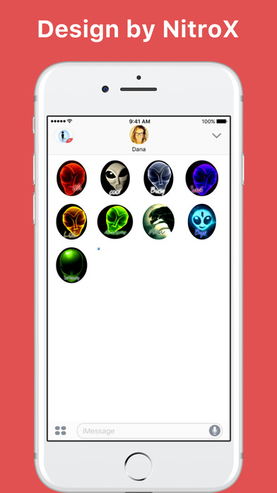 Alien Emoji stickers by NitroX for iMessage screenshot 2