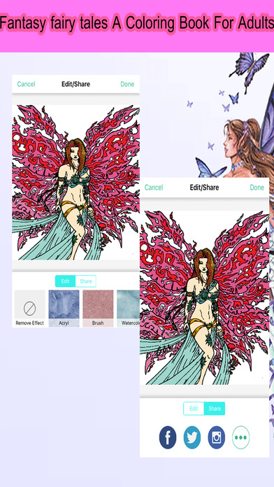 Fairy Fantasy Tales - Coloring Book For Adults screenshot 4