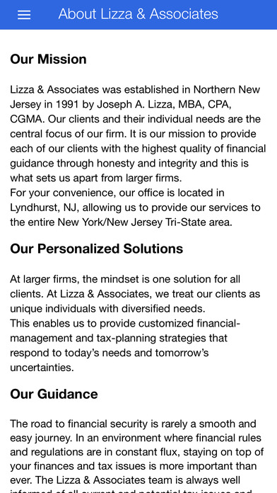 Lizza & Associates, CPA screenshot 2