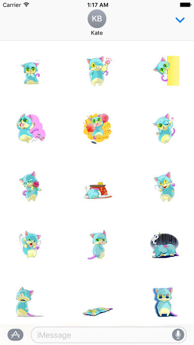 Lovley Blue Cat Stickers screenshot 2