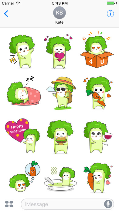 Broccoli Boo Stickers Pack for iMessage screenshot 2