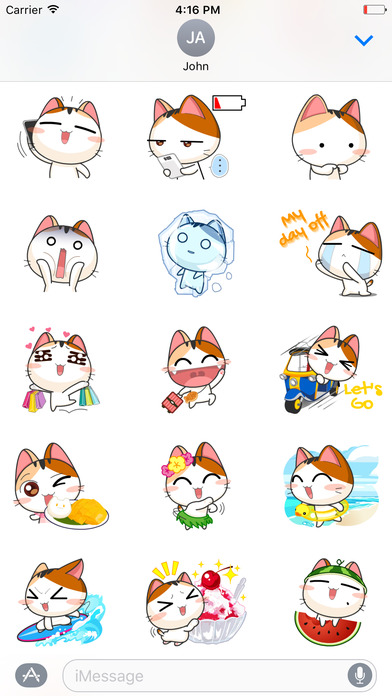 Funny Cat Emoji for iMessage Set 2 screenshot 2