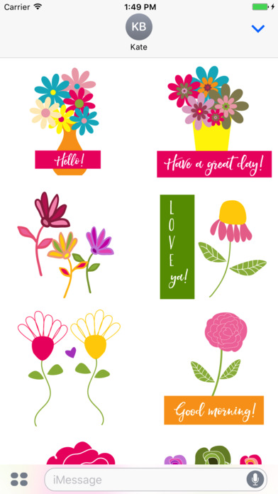 Fun Flowers Sticker Pack screenshot 2