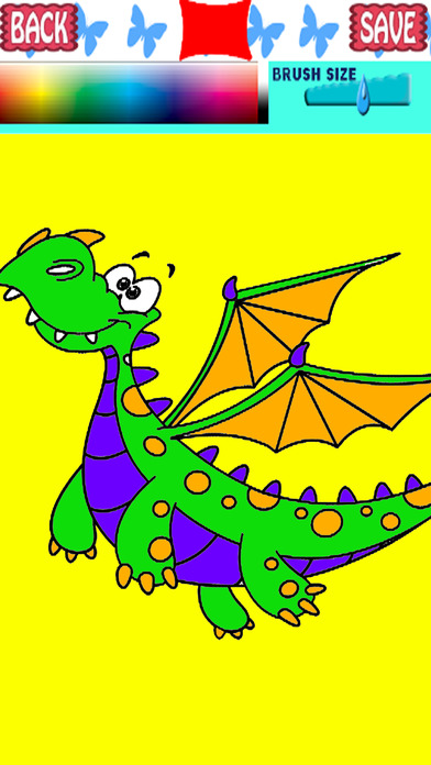 Paint Coloring Book Games Flying Dragon Education screenshot 2