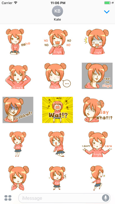 Mia The Happy Single Girl English Stickers screenshot 2