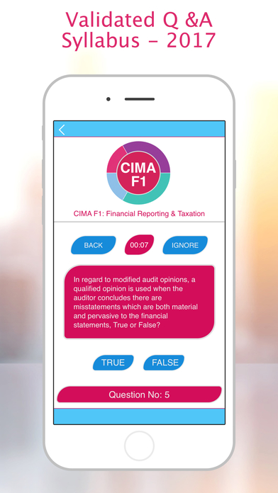 CIMA F1: Financial Reporting and Taxation. screenshot 3