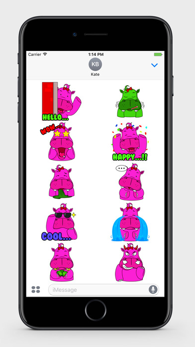 Pink Hippo Stickers screenshot 3