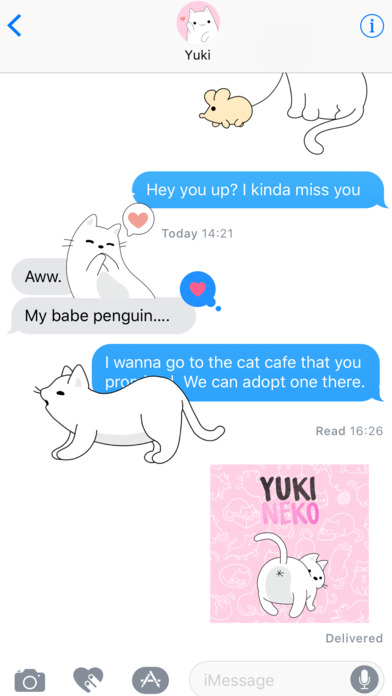 Yuki Neko - Animated Kitty Cat Fun Pet Stickers screenshot 2