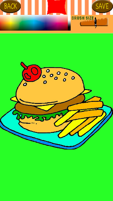 Draw Foods Coloring Page For Kids And Toddler screenshot 2