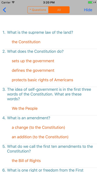 US Citizenship Test 2020. screenshot 2